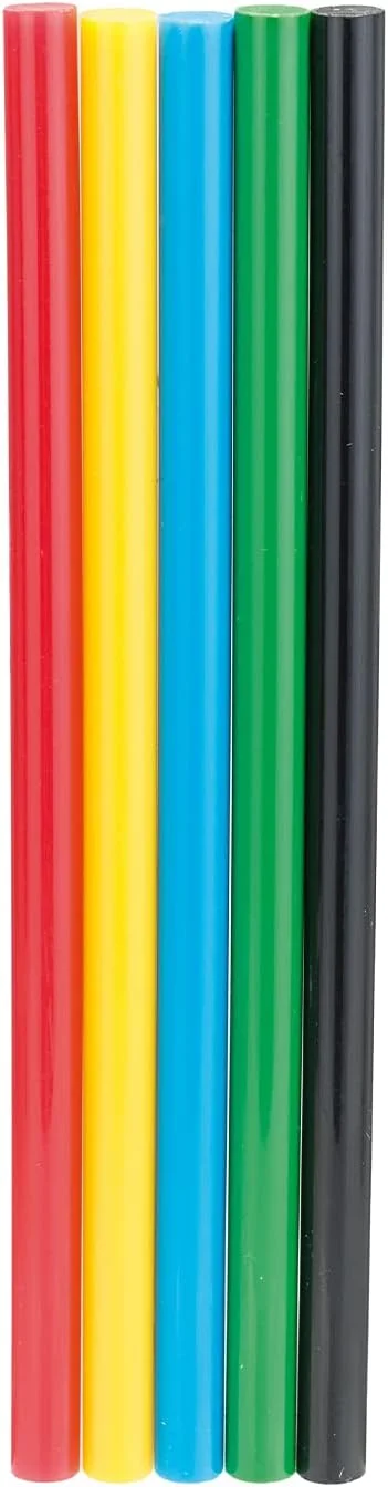 چسب حرارتی رنگی بوش 10 عددی (قرمز، زرد، سبز، آبی، مشکی، قطر 7 میلی متر، لوازم جانبی تفنگ چسب حرارتی)