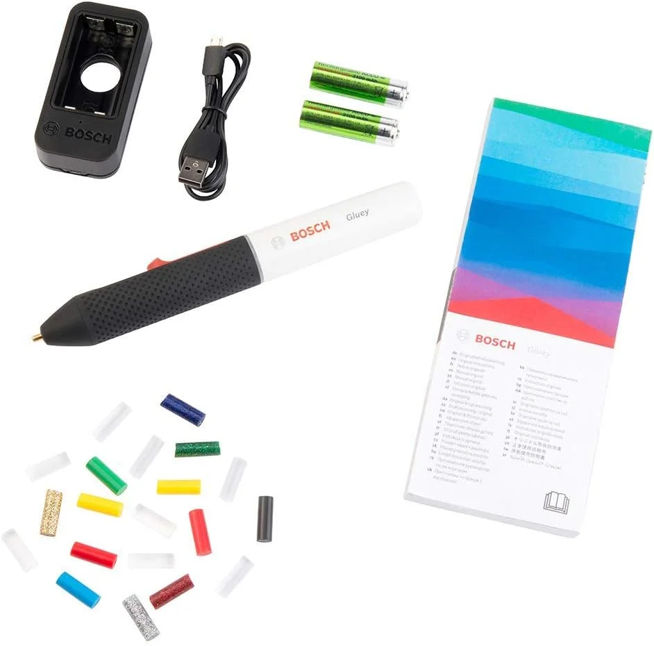 تفنگ چسب حرارتی بی سیم بوش Gluey، صورتی کاپ کیکی. باتری های AA قابل شارژ | مدل: 06032A2103