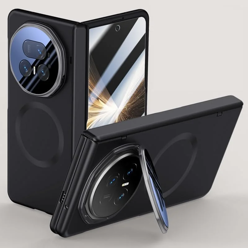 قاب مغناطیسی Gruattreay برای گوشی آنر مجیک V5 5G مدل [محافظ صفحه نمایش داخلی] [پشتیبانی از شارژ بی سیم] استند لنز دوربین مات ضد خش و ضد ضربه (مشکی)