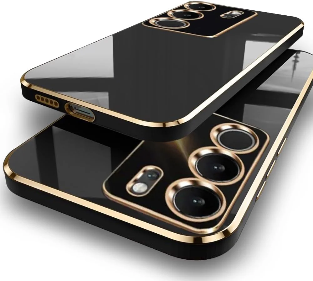 قاب پشتی کروم اندود شده TPU TheGiftKart مناسب برای ویوو V29 / V29 Pro 5G | لبه های برجسته برای محافظت از دوربین و صفحه نمایش | طراحی ضد ضربه | قاب پشتی شیک برای ویوو V29 / V29 Pro 5G (مشکی) قاب پشتی کروم اندود شده TPU TheGiftKart مناسب برای ویوو V29 / V29 Pro 5G | لبه های برجسته برای محافظت از دوربین و صفحه نمایش | طراحی ضد ضربه | قاب پشتی شیک برای ویوو V29 / V29 Pro 5G (مشکی)