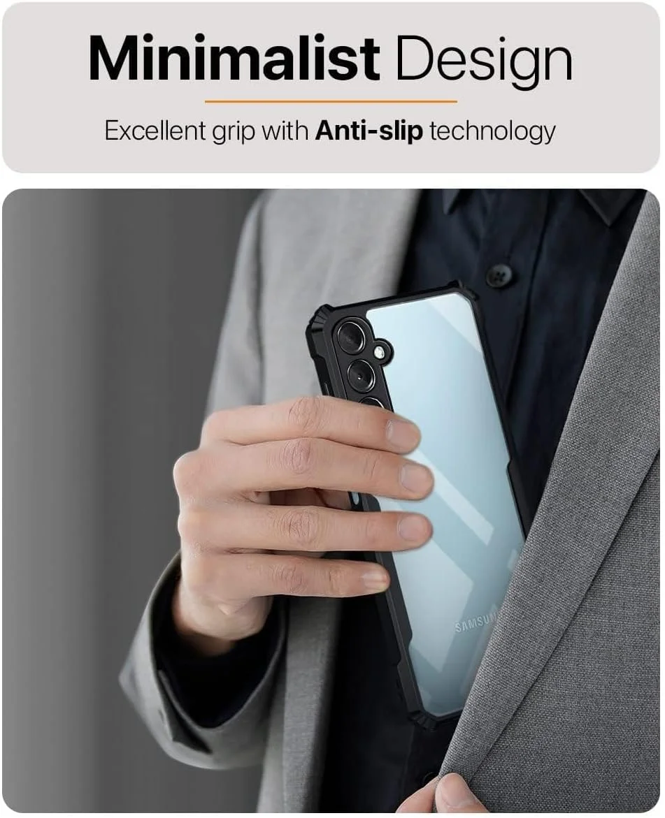 کاور محافظ شفاف Zubitech Samsung Galaxy S24 FE 5G، پشت سخت PC با حاشیه مشکی TPU ضد ضربه، مقاوم در برابر ضربه 360 درجه، پوشش شفاف ضد زرد شدن برای Samsung Galaxy S24 FE