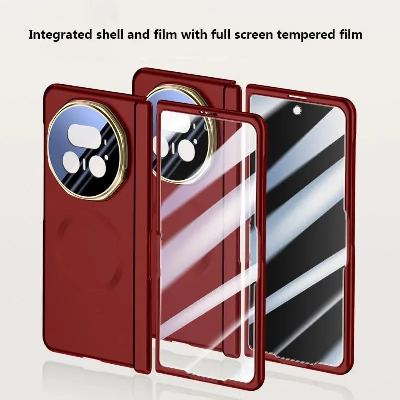 قاب مغناطیسی Gruattreay برای گوشی آنر مجیک V5 5G مدل [محافظ صفحه نمایش داخلی] [پشتیبانی از شارژ بی سیم] استند لنز دوربین مات ضد خش و ضد ضربه (مشکی)