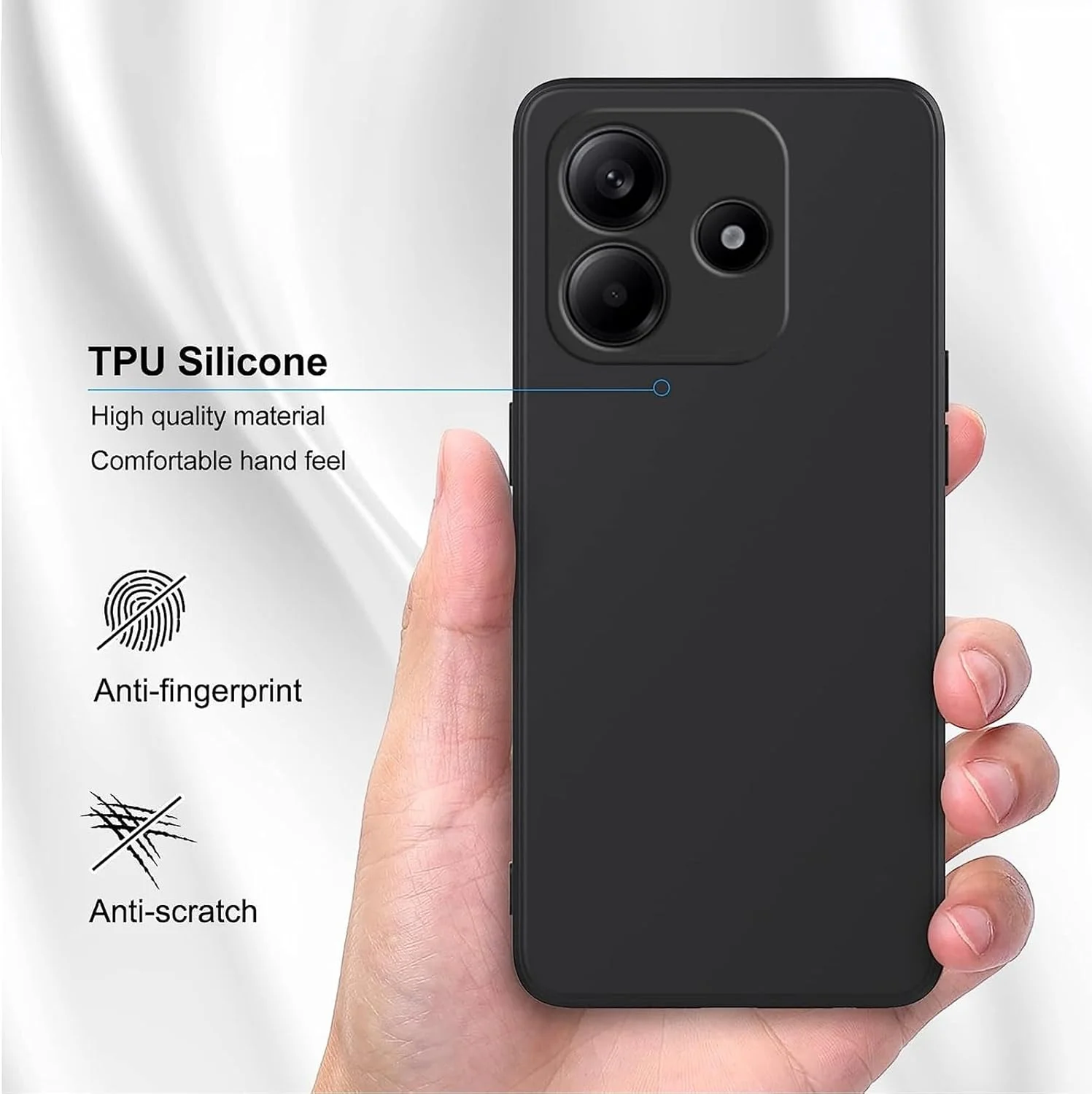 کاور سیلیکونی محافظ گوشی ردمی نوت 14، نازک با محافظت از دوربین، داخلی نرم، باریک و انعطاف پذیر (مخصوص ردمی نوت 14 - مشکی) کاور سیلیکونی محافظ گوشی ردمی نوت 14، نازک با محافظت از دوربین، داخلی نرم، باریک و انعطاف پذیر (مخصوص ردمی نوت 14 - مشکی)