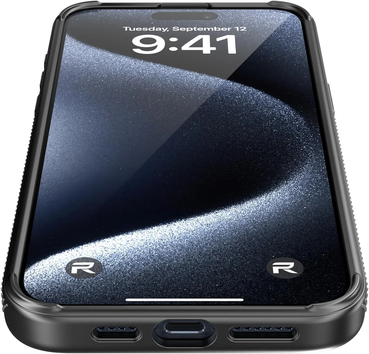 قاب محافظ ایر ریبل برای آیفون 15 پرو مکس [سری Air²] سازگار با MagSafe، دارای کناره های ضد لغزش، پوشش TPU باریک و سبک، گوشه های محافظت شده، حلقه لنز برجسته، مناسب گوشی 6.7 اینچی 2024 (مشکی)