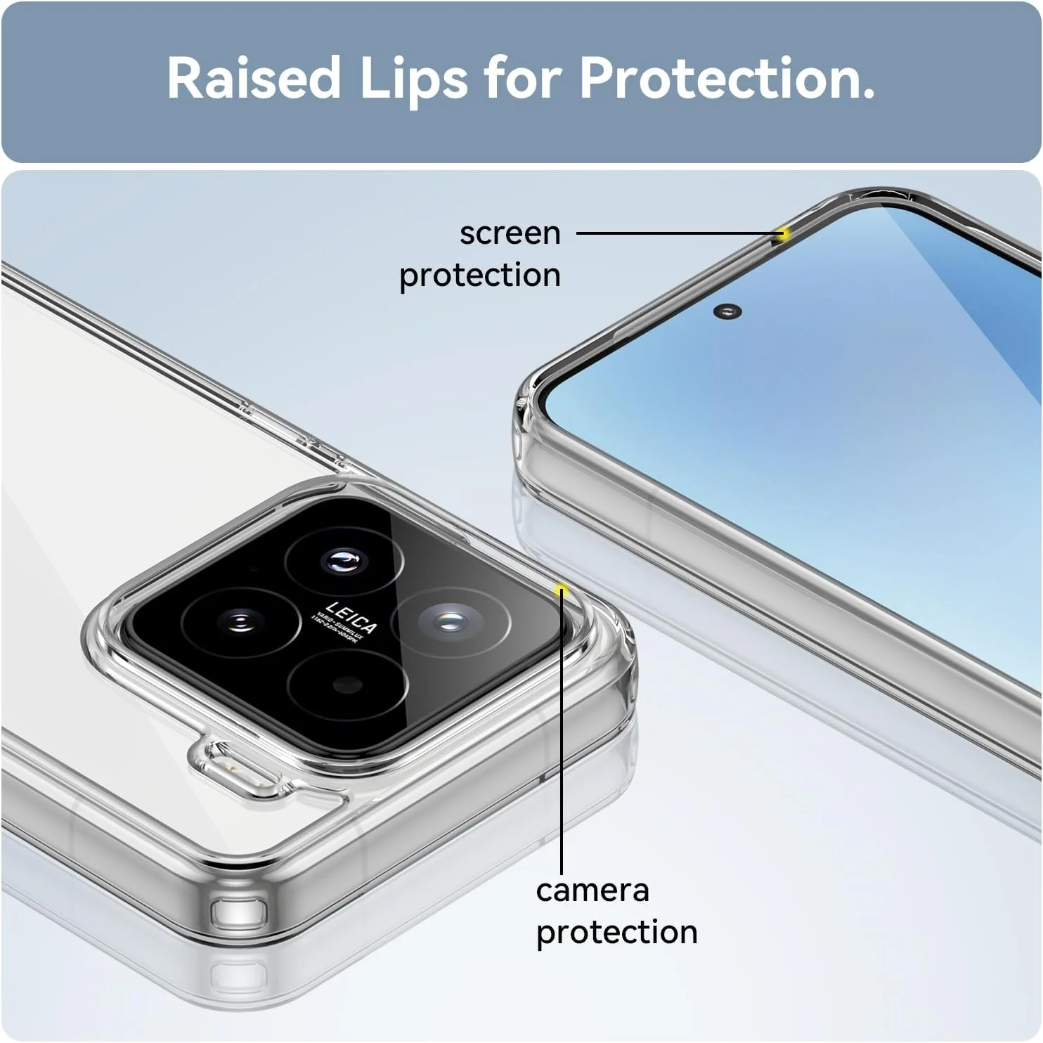 قاب گوشی OIATROE برای شیائومی 15، قاب پشتی شفاف [ضد خش] [TPU باریک و شیک] [جذب ضربه] قاب محافظ برای شیائومی 15 - شفاف