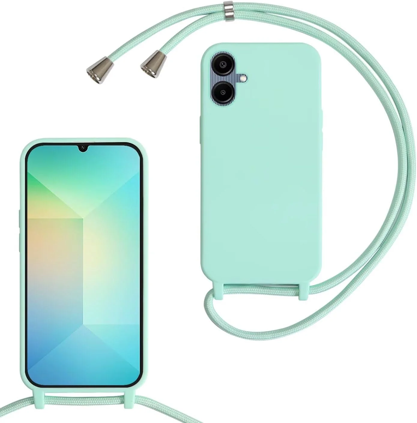 قاب گوشی xinyunew برای گوشی های اپل 17 پرو با بند گردنی، قاب سیلیکونی TPU با بند، یقه قابل تنظیم، بند موبایل سامسونگ A56/گلکسی A36، سبز روشن قاب گوشی xinyunew برای گوشی های اپل 17 پرو با بند گردنی، قاب سیلیکونی TPU با بند، یقه قابل تنظیم، بند موبایل سامسونگ A56/گلکسی A36، سبز روشن