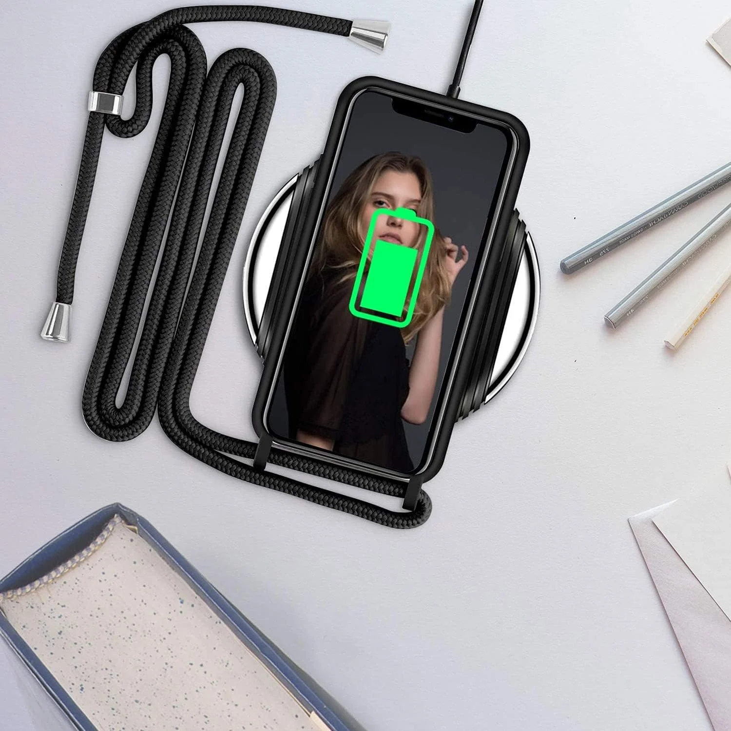 کاور محافظ گوشی آیفون 12/12 پرو 6.1 اینچی INFOSUN، مقاوم در برابر خراش و ضربه، ساخته شده از مواد TPU، همراه با بند گردنی - مشکی کاور محافظ گوشی آیفون 12/12 پرو 6.1 اینچی INFOSUN، مقاوم در برابر خراش و ضربه، ساخته شده از مواد TPU، همراه با بند گردنی - مشکی