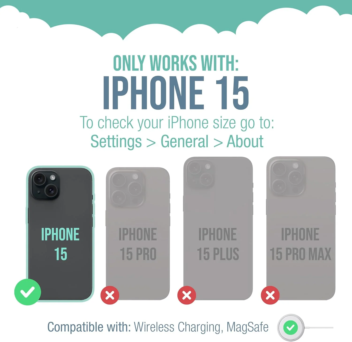 کاور مگ سیف آیفون 15 مدل Gripmunk از Smartish - [سبک وزن + محافظ] کاور باریک با پوشش داخلی میکروفایبر برای آیفون 15 اپل - Black Tie Affair