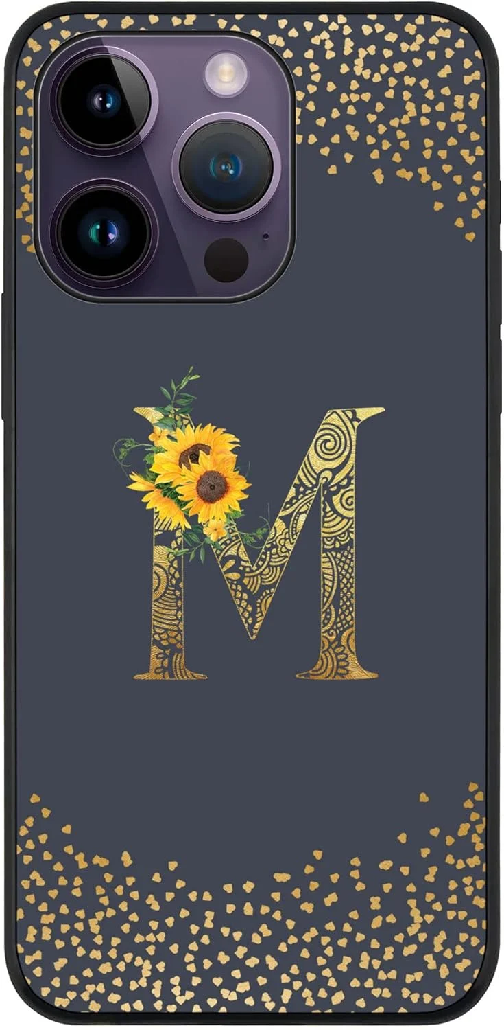 قاب محافظ لبه مشکی مقاوم برای گوشی اپل آیفون 14 پرو، قاب نرم و باریک با لبه های لاستیکی انعطاف پذیر، ضد ضربه، پوشش نازک ژله ای TPU - طرح گلدار با حروف الفبا - M (خاکستری) قاب محافظ لبه مشکی مقاوم برای گوشی اپل آیفون 14 پرو، قاب نرم و باریک با لبه های لاستیکی انعطاف پذیر، ضد ضربه، پوشش نازک ژله ای TPU - طرح گلدار با حروف الفبا - M (خاکستری)