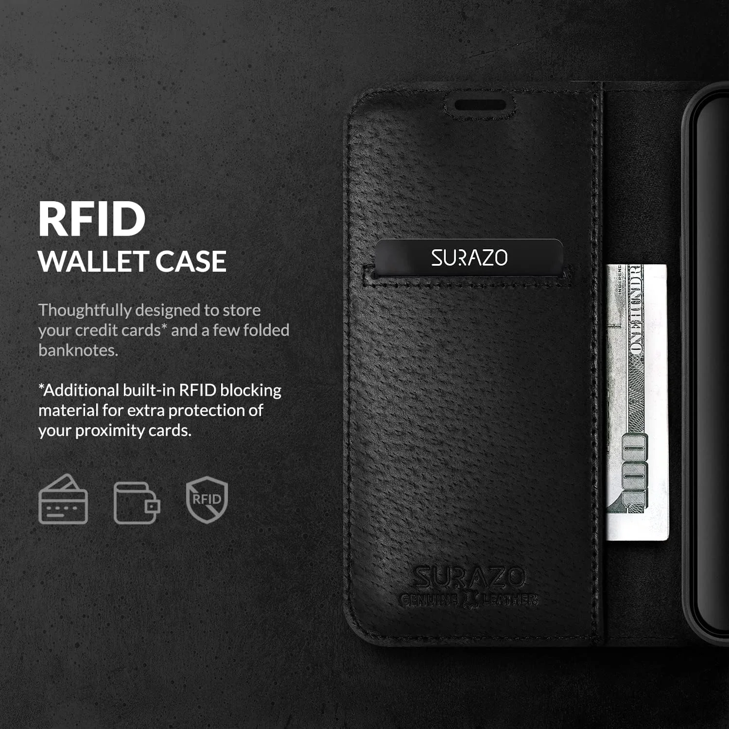 کیف پول چرمی موبایل SURAZO سازگار با آیفون 13 پرو مکس - کیف گوشی هوشمند تاشو با استند، مسدود کننده RFID، بسته شدن مغناطیسی، 3 اسلات برای کارت های بانکی - چرم اروپایی دست ساز کیف پول چرمی موبایل SURAZO سازگار با آیفون 13 پرو مکس - کیف گوشی هوشمند تاشو با استند، مسدود کننده RFID، بسته شدن مغناطیسی، 3 اسلات برای کارت های بانکی - چرم اروپایی دست ساز