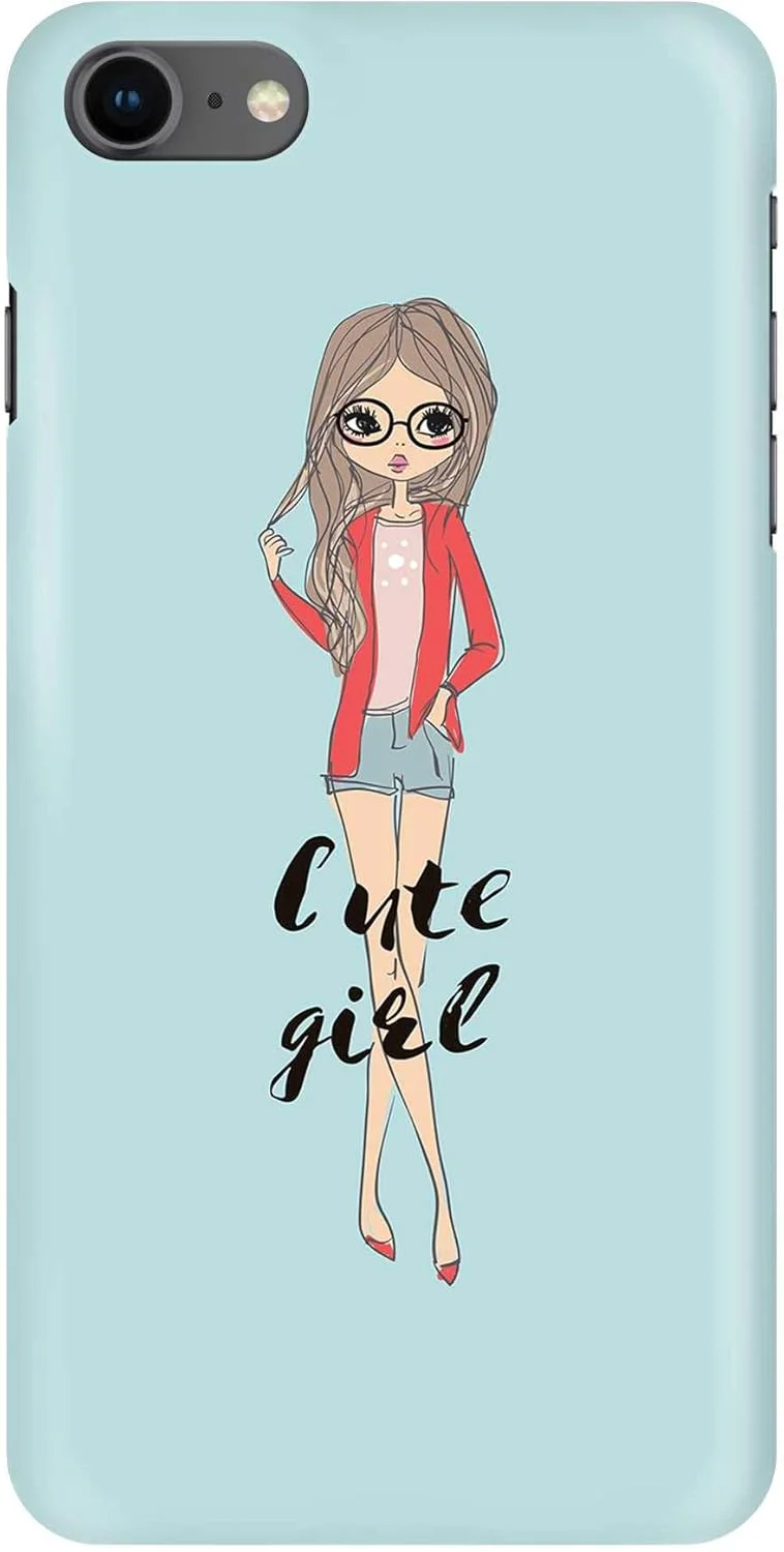 قاب محافظ استایلیزد سازگار با گوشی اپل آیفون 8، باریک، سری کلاسیک، طرح سفارشی، پوشش سخت PC با روکش مات [طراحی شده برای اپل آیفون 8] - دختر رویایی بامزه