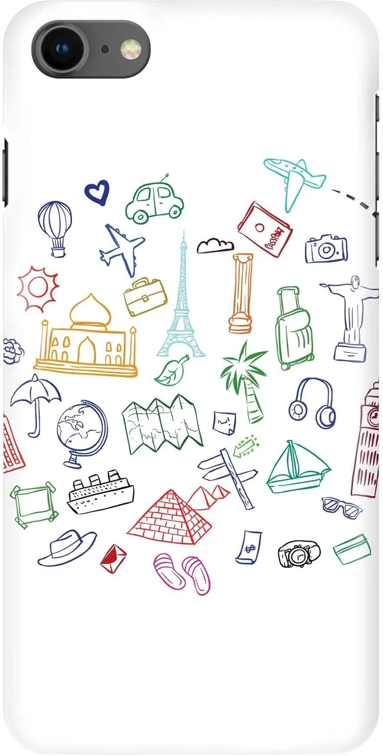 قاب استایلیزد سازگار با گوشی اپل آیفون 8، باریک، سری کلاسیک، کاور موبایل سفارشی، محافظ سخت PC با روکش مات، طرح [طراحی شده برای اپل آیفون 8] - مسافر