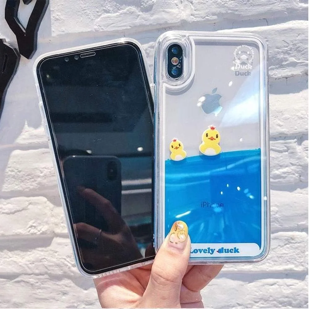 قاب محافظ موبایل طرح جوجه اردک مایع مناسب برای آیفون 11، طرح کارتونی خلاقانه و بامزه همراه با بند آویز، ضد ضربه و محافظ قاب محافظ موبایل طرح جوجه اردک مایع مناسب برای آیفون 11، طرح کارتونی خلاقانه و بامزه همراه با بند آویز، ضد ضربه و محافظ