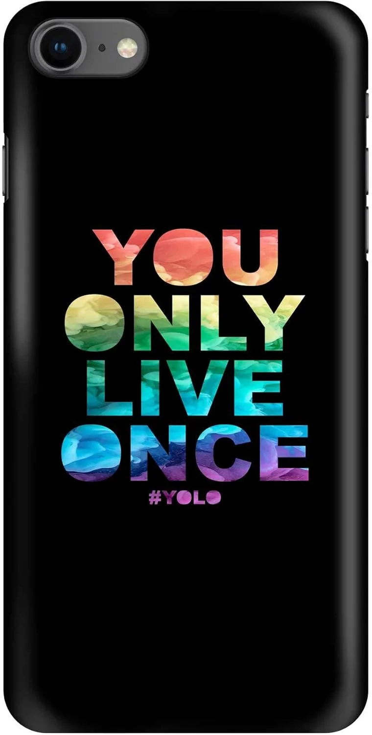 قاب محافظ گوشی استایلیزد مناسب برای گوشی اپل آیفون 8، سری کلاسیک باریک، کاور موبایل سفارشی، محافظ سخت PC با روکش مات - YOLO