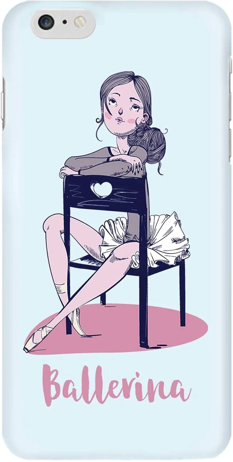 کاور محافظ گوشی آیفون 6S/6 مدل کلاسیک باریک، طراحی سفارشی، پوشش سخت PC با روکش مات - طرح بالرین