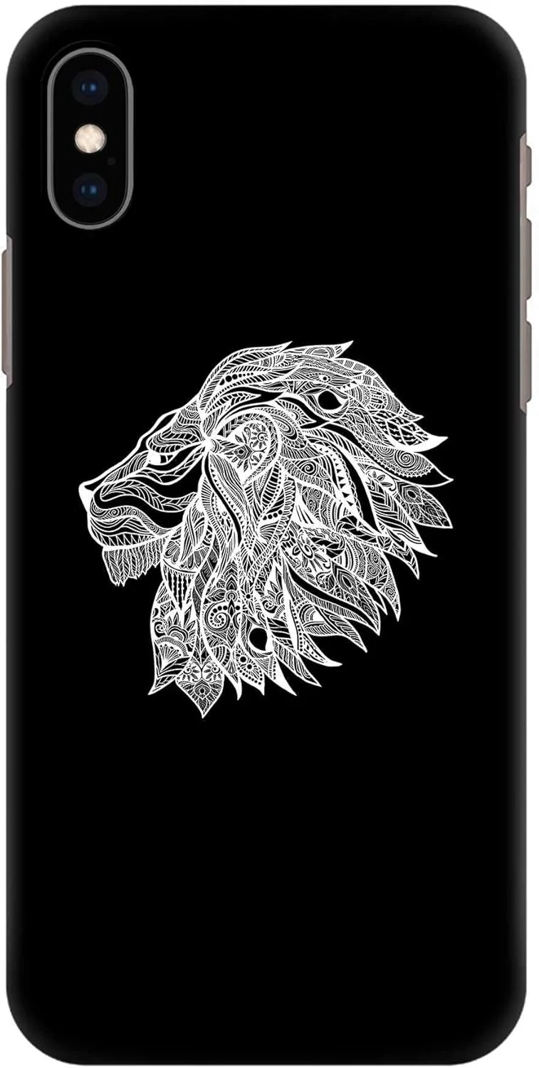 قاب محافظ گوشی طرح دار سازگار با Apple iPhone XS Max - سری کلاسیک باریک و سبک، پوشش موبایل سفارشی، محافظ PC سخت با روکش مات [طراحی شده برای Apple iPhone XS Max] - شیر انتزاعی