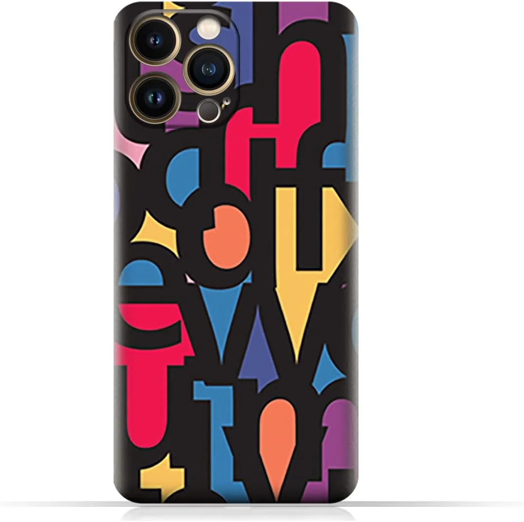 کاور محافظ گوشی موبایل آیفون 14 پرو مدل AMC Design TPU با طرح فونت های انتزاعی