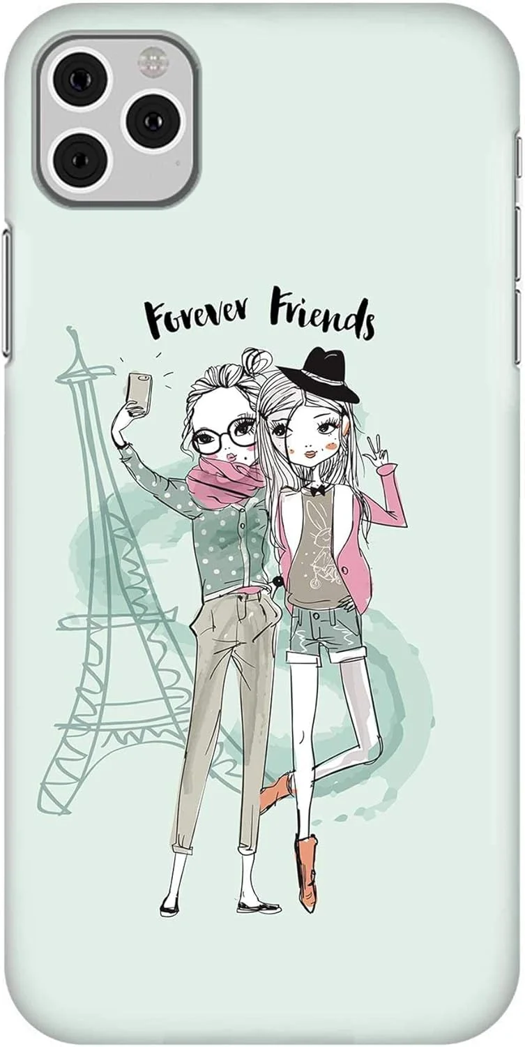 قاب محافظ استایلیزد سازگار با گوشی اپل آیفون 11 پرو مکس، سری کلاسیک اسنپ باریک، کاور موبایل سفارشی، محافظ PC سخت با روکش مات، طرح Forever Friends [طراحی شده برای اپل آیفون 11 پرو مکس]