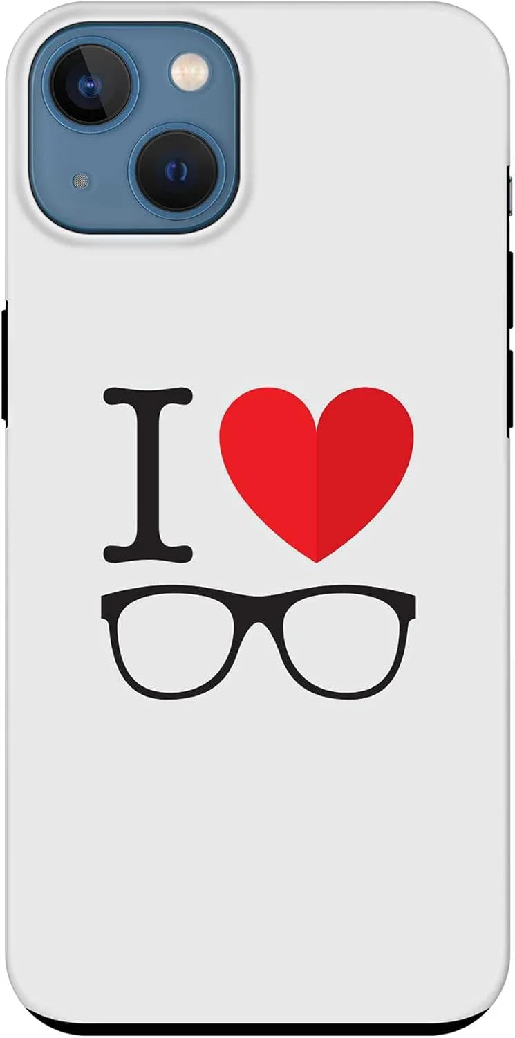 قاب محافظ سری Tough Pro استایلیزد، سازگار با Apple iPhone 14، پوشش موبایل سفارشی دو لایه PC + TPU با محافظت داخلی TPU و روکش مات - من عاشق عینک هستم