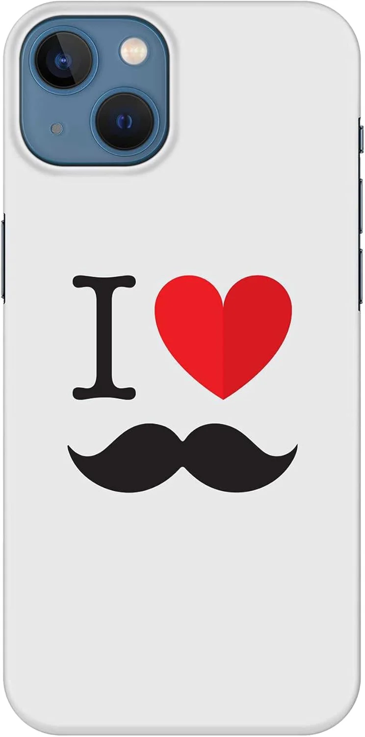 قاب محافظ گوشی موبایل استایلیزد، سازگار با آیفون 14 اپل، سری کلاسیک اسنپ باریک، پوشش سخت PC با روکش مات - طرح دوست دارم سبیل