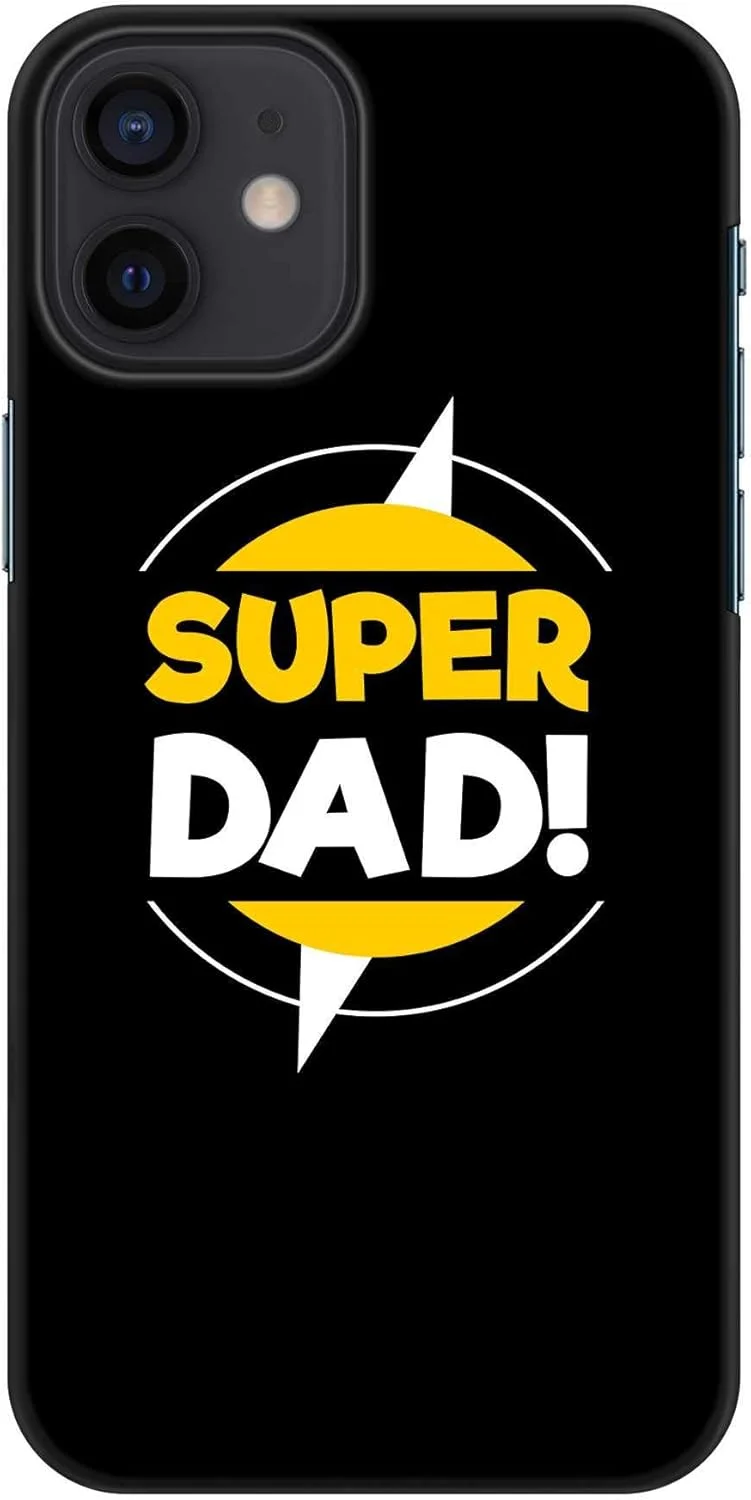 قاب محافظ باریک و مقاوم Stylizedd سازگار با Apple iPhone 12 Mini، سری کلاسیک، کاور موبایل سفارشی، محافظ PC سخت با روکش مات [قاب طراحی شده برای iPhone 12 Mini] - Super Dad