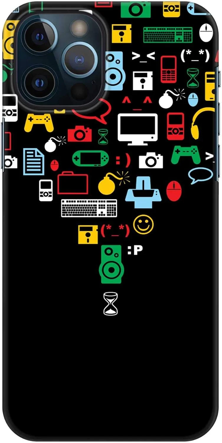 قاب محافظ باریک و محکم Stylizedd سازگار با Apple iPhone 12 Pro Max، سری کلاسیک، کاور موبایل سفارشی، محافظ PC سخت با روکش مات، طرح [قاب طراحی شده برای iPhone 12 Pro Max] - همگرایی (مشکی)