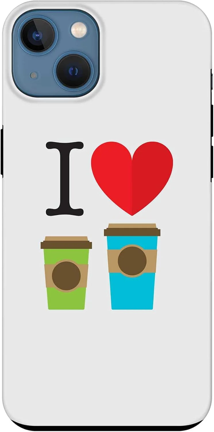 قاب محافظ سری Tough Pro استایلیزد، سازگار با آیفون 14 پلاس اپل، کاور موبایل سفارشی دو لایه هیبریدی PC + TPU با محافظ داخلی TPU و روکش مات - من عاشق قهوه هستم