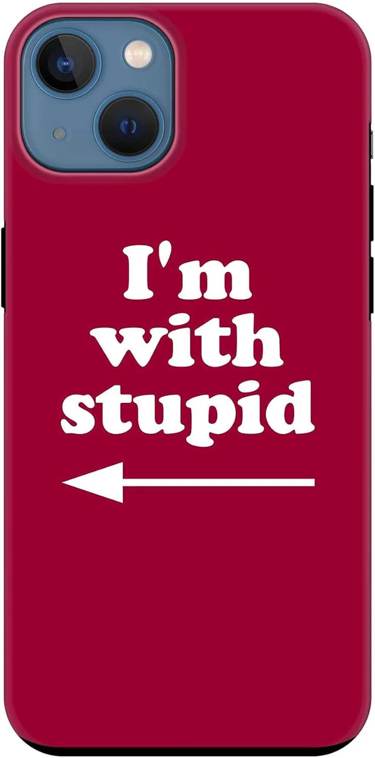 قاب محافظ سری Tough Pro استایلیزد، سازگار با Apple iPhone 14 Plus، پوشش موبایل سفارشی دو لایه PC + TPU با محافظ TPU داخلی، پرداخت مات - من با احمقم