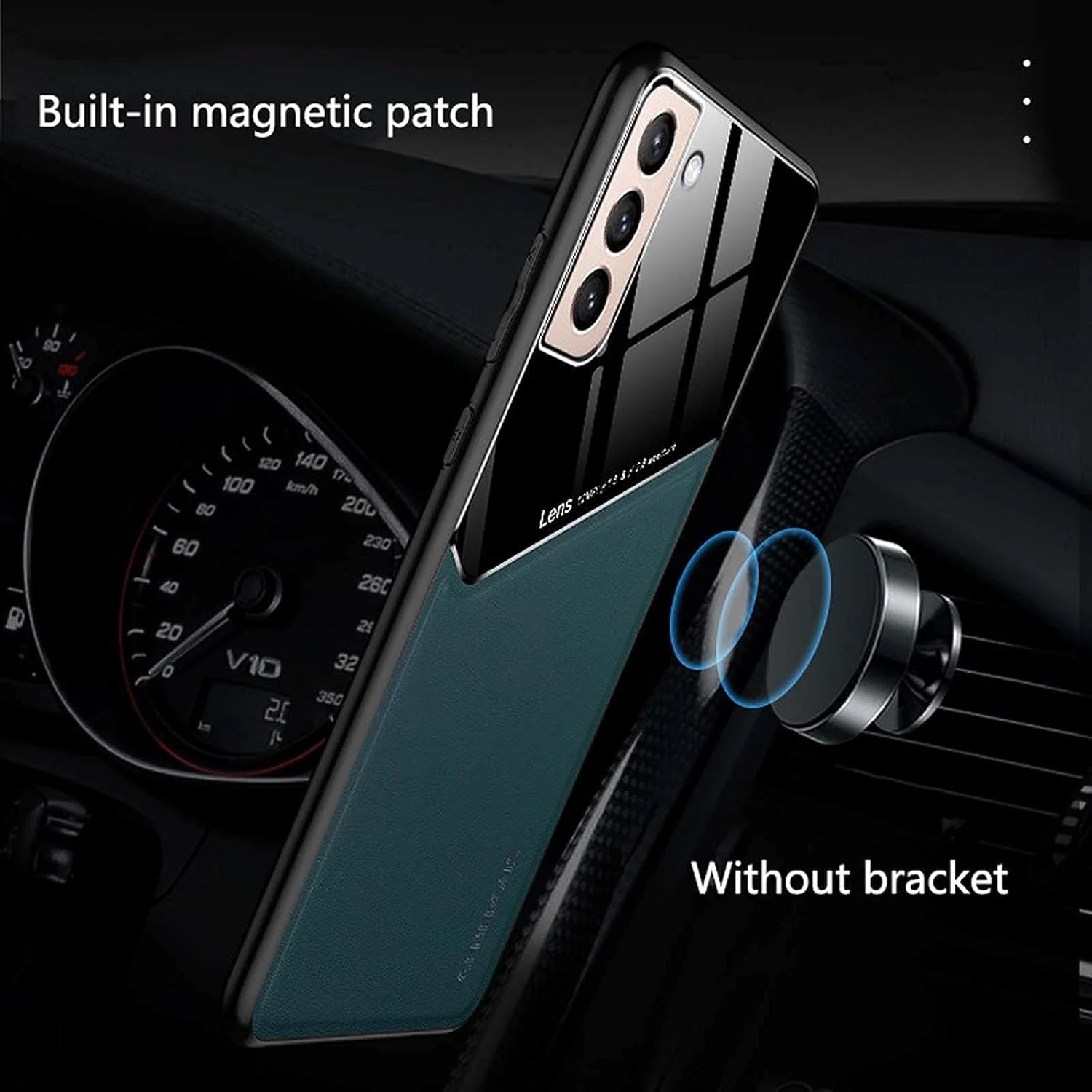 قاب گوشی SMYONGPING برای گوشی های سامسونگ گلکسی S21/S21 پلاس/S21 اولترا، ترکیبی از چرم و شیشه، محافظ لنز، پشت سخت محافظ با لبه های نرم، کاور باریک تاشو قاب گوشی SMYONGPING برای گوشی های سامسونگ گلکسی S21/S21 پلاس/S21 اولترا، ترکیبی از چرم و شیشه، محافظ لنز، پشت سخت محافظ با لبه های نرم، کاور باریک تاشو