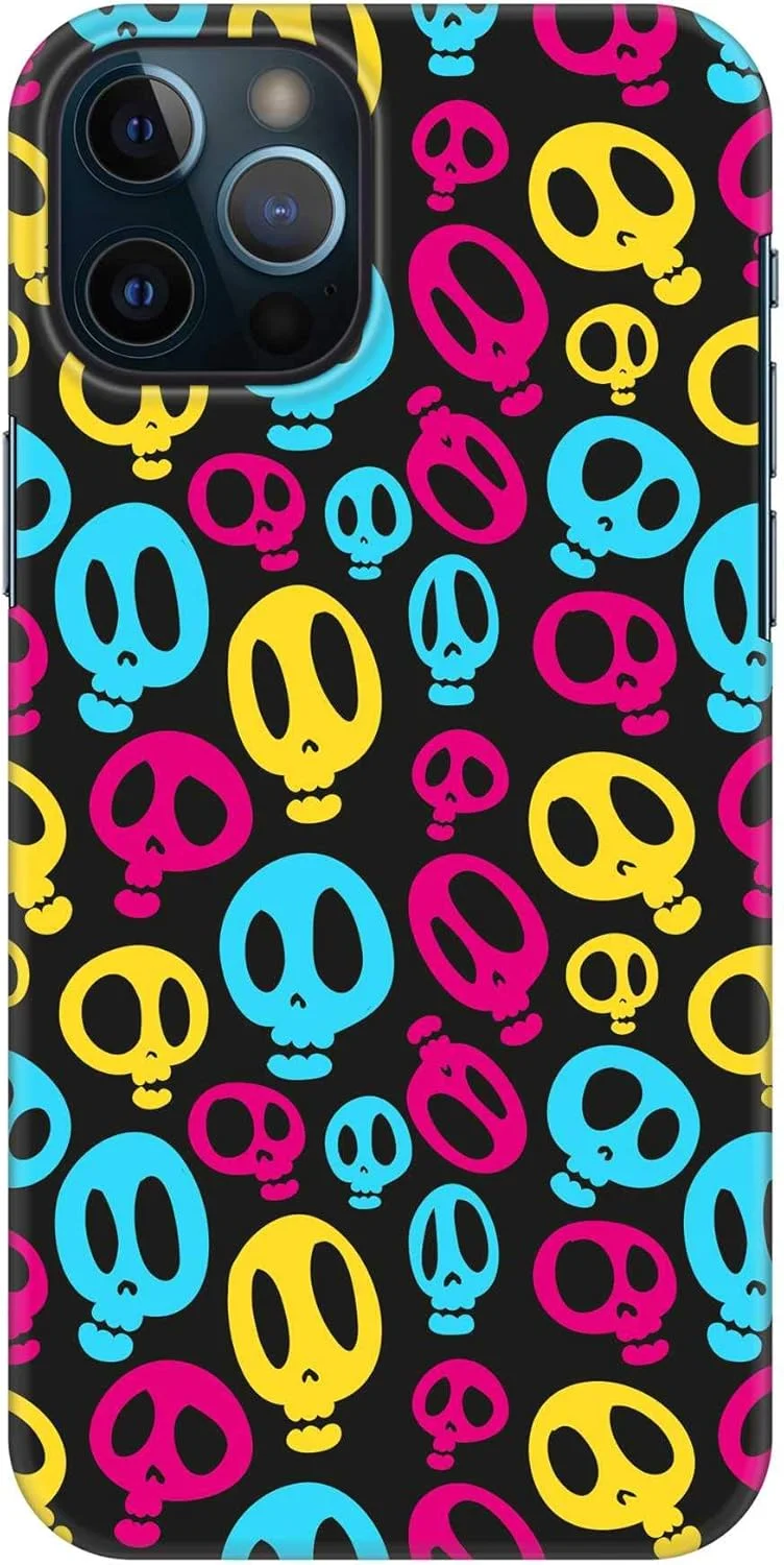 قاب محافظ باریک و مقاوم Stylizedd سازگار با Apple iPhone 12 Pro Max، سری کلاسیک، کاور موبایل سفارشی، محافظ PC سخت با روکش مات [قاب طراحی شده برای iPhone 12 Pro Max] - جمجمه های دیوانه