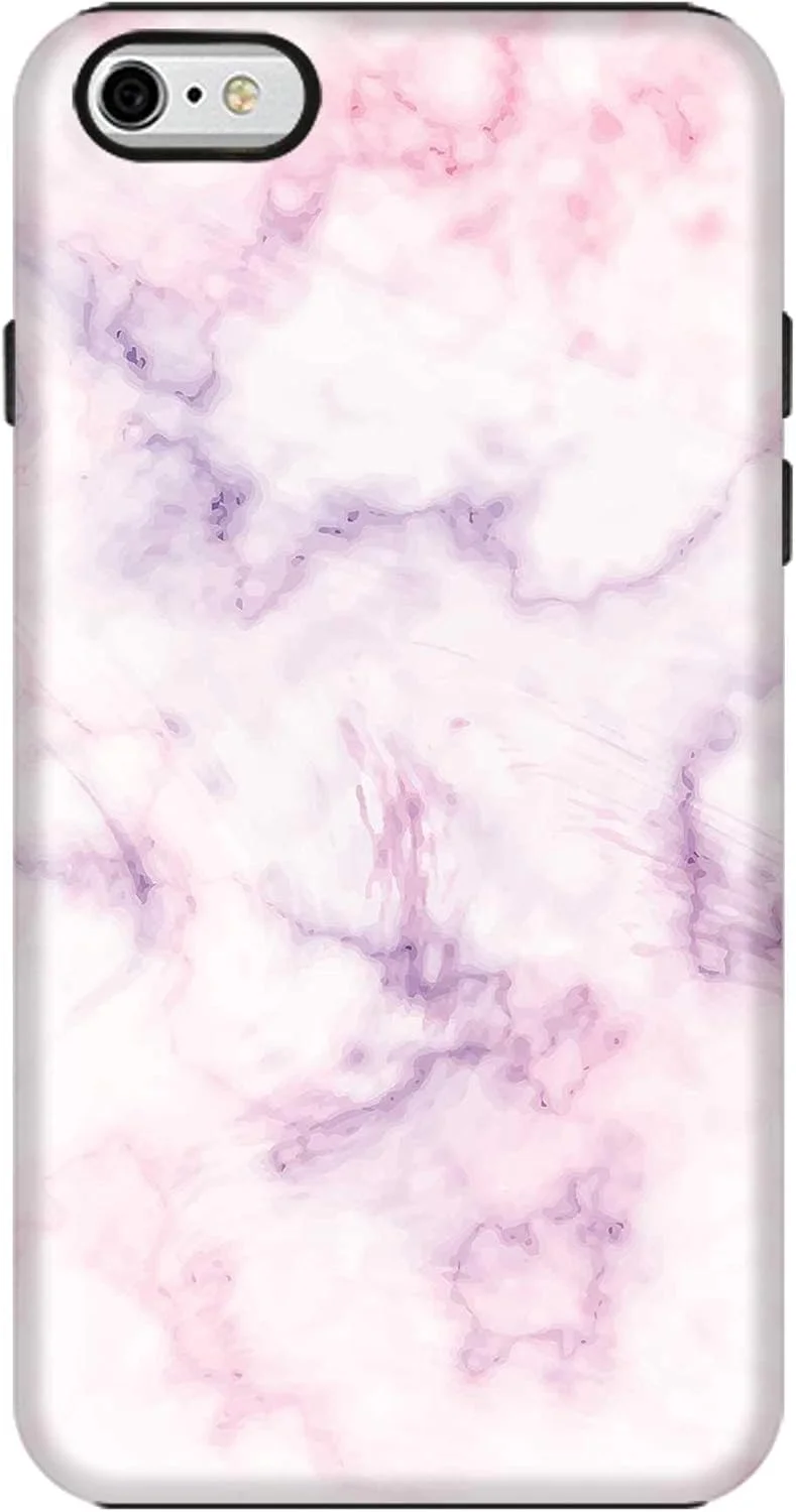 قاب محافظ موبایل طرح دار دولایه سری Tough Pro، ترکیبی از PC و TPU با محافظ داخلی TPU و روکش مات [طراحی شده برای Apple iPhone 6S/6] - طرح سنگ مرمر آب نبات پنبه ای