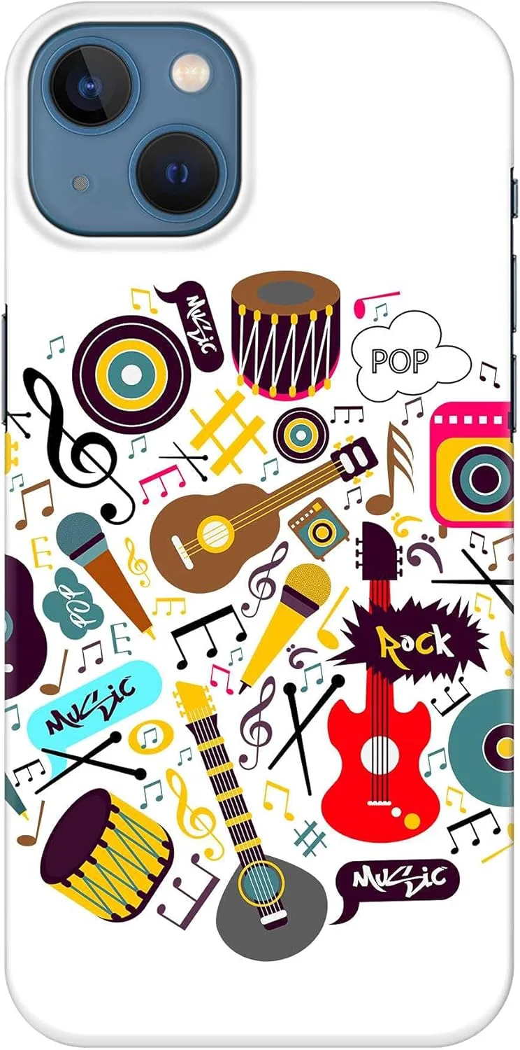 قاب گوشی استایلیزد سازگار با اپل آیفون 14، کاور موبایل باریک و کلاسیک سری اسنپ، محافظ PC سخت با روکش مات - سازهای موسیقی