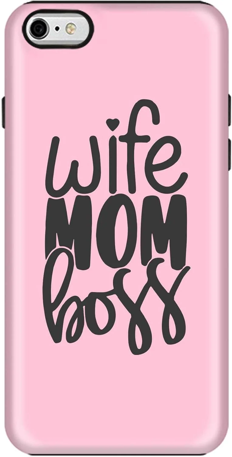 قاب محافظ موبایل دو لایه سخت سری Pro Stylizedd، ترکیبی از PC + TPU با محافظ داخلی TPU و چاپ مات [طراحی شده برای Apple iPhone 6S Plus/ 6 Plus] - همسر مادر رئیس
