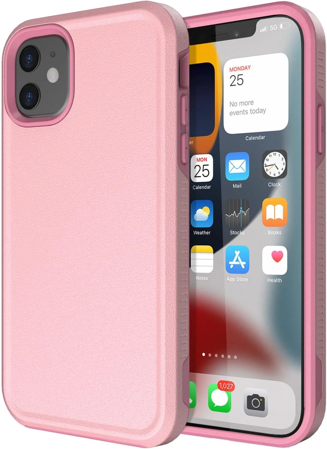 قاب گوشی آیفون 11، کاور موبایل، محافظ اپل [همراه با 2 محافظ صفحه نمایش شیشه ای حرارت دیده] [ضد ضربه] [ضد سقوط] قاب محافظ سنگین برای آیفون 11 6.1 اینچی (صورتی)