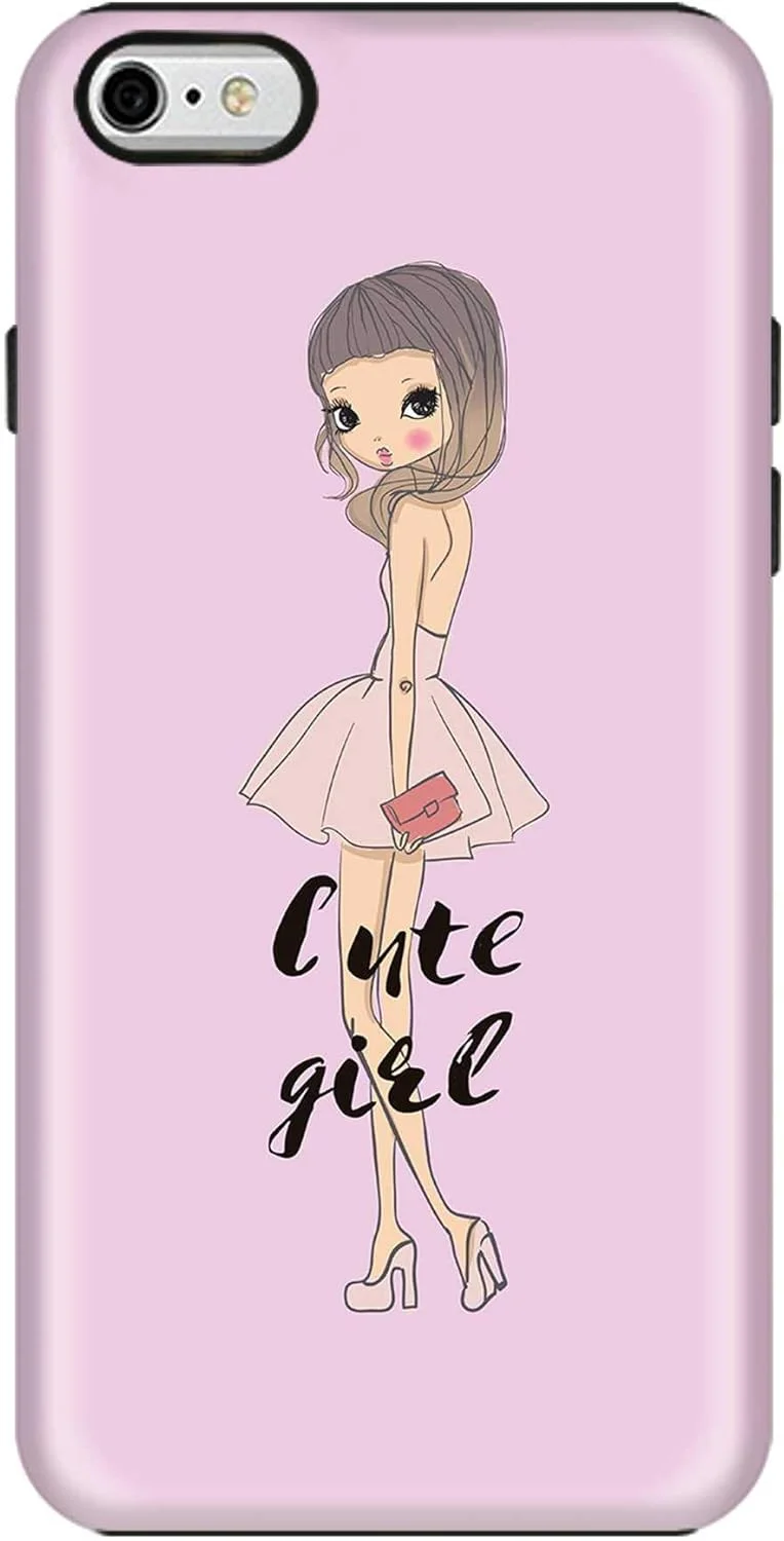 قاب محافظ موبایل دو لایه سخت و مقاوم سری Pro مدل ترکیبی PC + TPU با روکش مات [طراحی شده برای Apple iPhone 6S Plus/ 6 Plus] - دختر بامزه