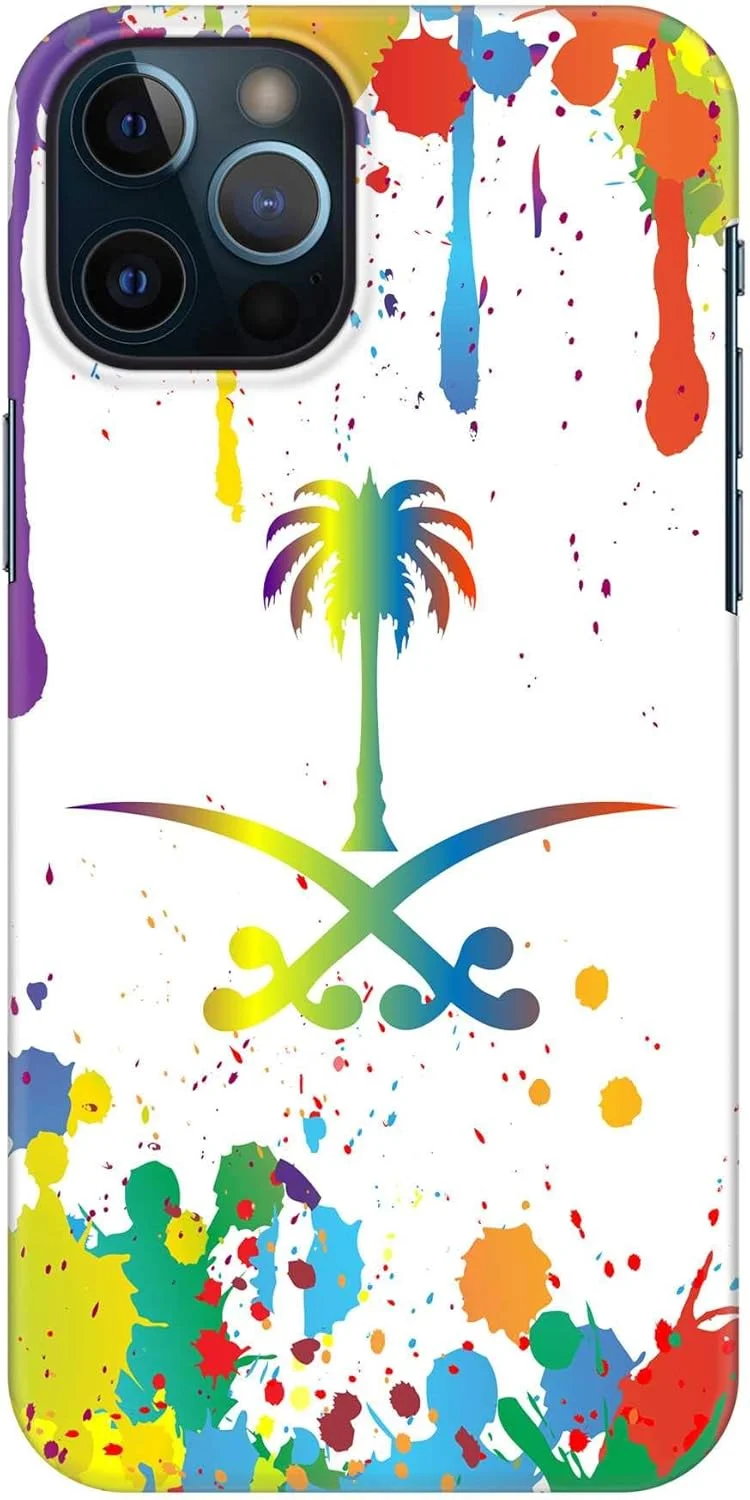 قاب محافظ باریک و مقاوم سازگار با Apple iPhone 12 Pro Max، سری کلاسیک، کاور موبایل سفارشی، محافظ PC سخت با روکش مات [قاب طراحی شده برای iPhone 12 Pro Max] - سعودی رنگارنگ