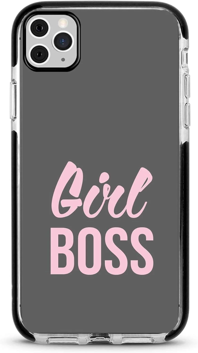 قاب محافظ گوشی آیفون 11 پرو مکس، باریک، مقاوم در برابر ضربه، سپر مشکی ضد ضربه - طرح رئیس دختر (خاکستری) چاپ کامل قاب محافظ گوشی آیفون 11 پرو مکس، باریک، مقاوم در برابر ضربه، سپر مشکی ضد ضربه - طرح رئیس دختر (خاکستری) چاپ کامل