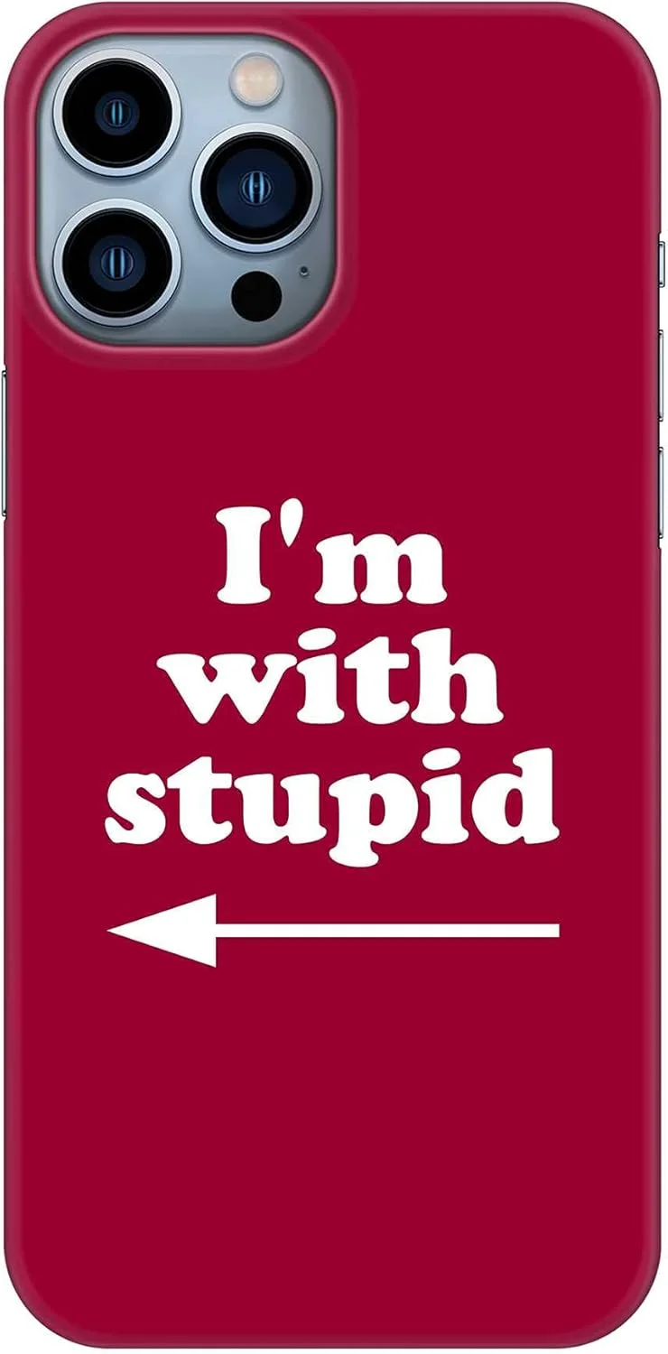 کاور موبایل سری کلاسیک باریک Stylizedd سازگار با آیفون 13 پرو مکس، محافظ PC سخت با روکش مات و طرح چاپی [طراحی شده برای اپل آیفون 13 پرو مکس] - من با احمقم