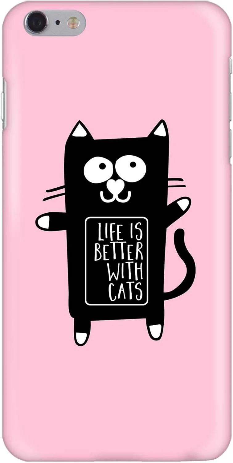 قاب محافظ باریک و کلاسیک Stylizedd سازگار با گوشی موبایل اپل آیفون 6S پلاس/ 6 پلاس، طرح سفارشی، پوشش سخت PC با روکش مات - زندگی با گربه ها بهتر است قاب محافظ باریک و کلاسیک Stylizedd سازگار با گوشی موبایل اپل آیفون 6S پلاس/ 6 پلاس، طرح سفارشی، پوشش سخت PC با روکش مات - زندگی با گربه ها بهتر است