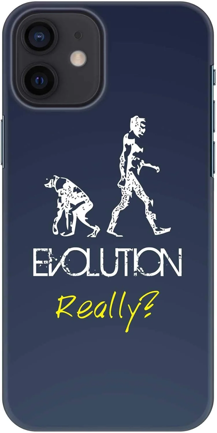 قاب محافظ باریک و مقاوم Stylizedd سازگار با Apple iPhone 12 Mini، سری کلاسیک، کاور موبایل سفارشی، محافظ PC سخت با روکش مات [قاب طراحی شده برای iPhone 12 Mini] - تکامل، واقعا (خاکستری)