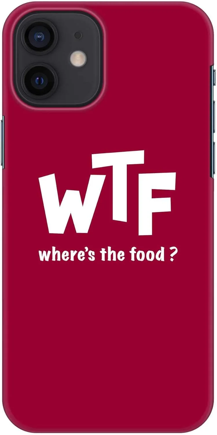 قاب محافظ باریک و مقاوم Stylizedd سازگار با Apple iPhone 12 Mini، سری کلاسیک، کاور موبایل سفارشی، محافظ PC سخت با روکش مات [قاب طراحی شده برای iPhone 12 Mini] - غذا کجاست؟