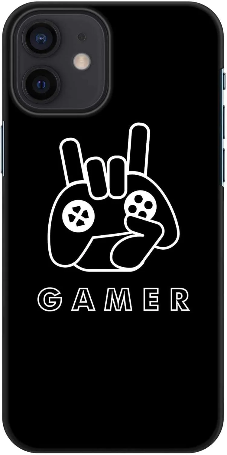 قاب محافظ باریک و ضربه گیر Stylizedd سازگار با Apple iPhone 12 Mini، سری کلاسیک، کاور موبایل سفارشی، محافظ PC سخت با روکش مات [قاب طراحی شده برای iPhone 12 Mini] - گیمر