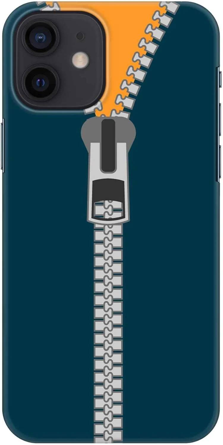 قاب محافظ باریک و مقاوم Stylizedd سازگار با Apple iPhone 12 Mini، سری کلاسیک، کاور موبایل سفارشی، محافظ PC سخت با روکش مات [قاب طراحی شده برای iPhone 12 Mini] - زیپ