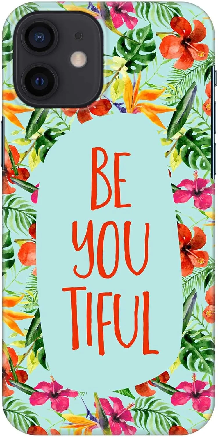 قاب محافظ باریک و مقاوم Stylizedd سازگار با Apple iPhone 12 Mini، سری Classic، کاور موبایل سفارشی، محافظ PC سخت با روکش مات [قاب طراحی شده برای iPhone 12 Mini] - Be You Tiful