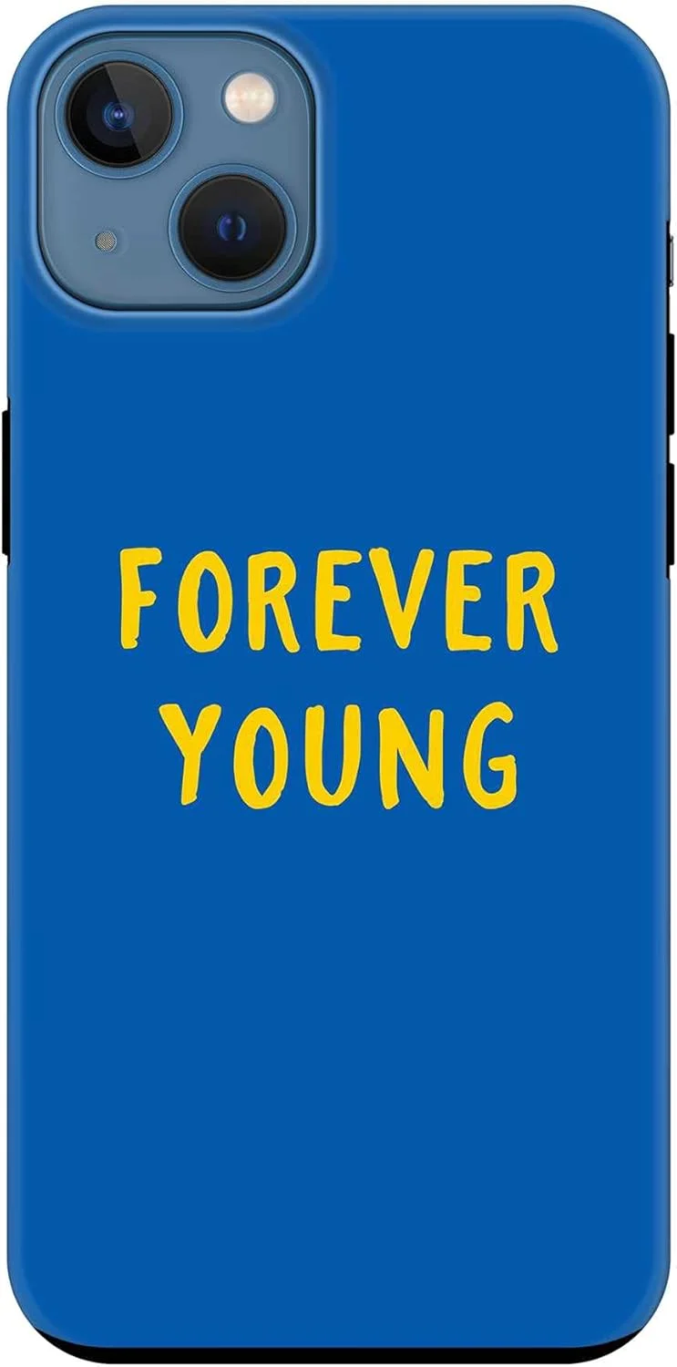 قاب محافظ سری Tough Pro استایلیزد، سازگار با Apple iPhone 14، پوشش موبایل سفارشی دو لایه PC + TPU با محافظت داخلی TPU، پرداخت مات - Forever young