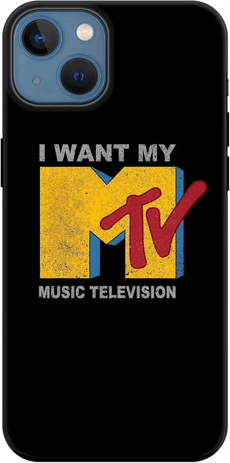 قاب محافظ سری Tough Pro استایلیزد، سازگار با آیفون 14 پلاس اپل، پوشش موبایل سفارشی دو لایه هیبریدی PC + TPU با محافظ داخلی TPU، پرداخت مات - من MTV خود را می خواهم