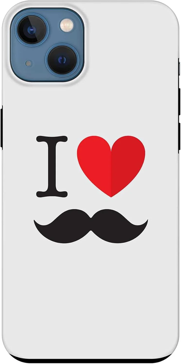 قاب محافظ سری Tough Pro استایلیزد، سازگار با آیفون 14 پلاس اپل، کاور موبایل سفارشی دو لایه هیبریدی PC + TPU با محافظ داخلی TPU و روکش مات - من عاشق سبیل هستم