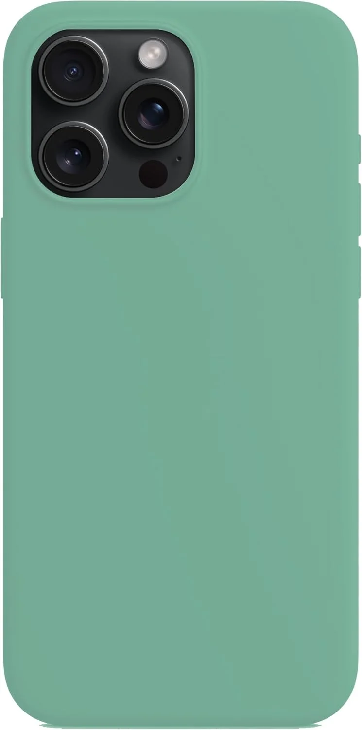 قاب سیلیکونی برای آیفون 15 پرو مکس 6.7 اینچی، با پوشش محافظتی کامل و لمس ابریشمی نرم، ضد ضربه (سبز روشن)