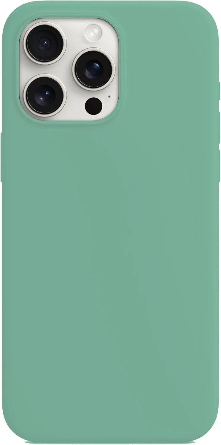 قاب سیلیکونی برای آیفون 15 پرو مکس 6.7 اینچی، با پوشش محافظتی کامل و لمس ابریشمی نرم، ضد ضربه (سبز روشن)