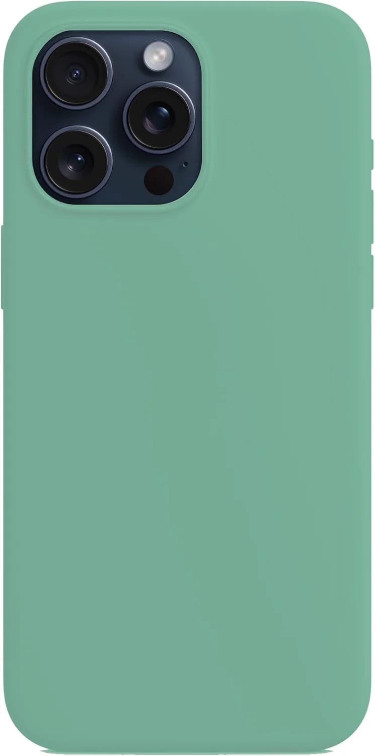 قاب سیلیکونی برای آیفون 15 پرو مکس 6.7 اینچی، با پوشش محافظتی کامل و لمس ابریشمی نرم، ضد ضربه (سبز روشن)